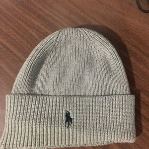 Ralph Lauren Ribbed Knit Beanie Gray